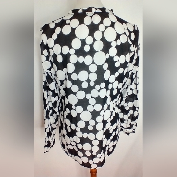 TALBOTS POLKA DOT COTTON BLOUSE NWOT - Picture 3 of 7